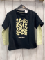 Preview: reserved Langarmshirt Gr. 116  schwarz hellgelbe Ärmel