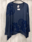 Preview: Desigual  Langarmshirt Gr. M  blau mit Blumen 