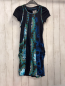 Preview: Desigual  Kleid  Gr. 158/164  schwarz petrol oliv bunter Druck mit Blättern 