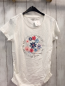 Preview: neu  T-Shirt Gr. 158/164  weiß Blumen Schrift mit Pailetten 