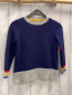 Preview: Mini Boden  Pullover  Gr. 134  blau grauer Bund rote Herzen an den Ellenbogen 