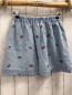 Preview: Mini Boden  Rock Gr. 146/152  hellblau Jeans gestickte bunte Bögen Gummizugbund 