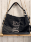 Preview: neu  Tasche  schwarz mit Eule aus silber schwarzen Steinen Breite ca. 42 cm Höhe ca. 30 cm 