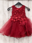 Preview: neu  Kleid  Gr. 92  rot Tüllüberrock Rosetten mit Steinen 