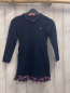 Preview: S´Oliver  Kleid  Gr. 110  blau Strick Kragen + Saum mit altrosa weißen Blumen 