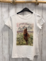 Preview: H&M  T-Shirt Gr. 170  weiß Bild mit Pferd silber Glitzerschrift  