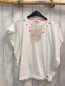 Preview: Vingino T-Shirt Gr. 152  weiß hellgrün pink petrol Stickerei 