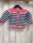 Preview: H&M  Strickjacke  Gr. 74  blau weiße Streifen pink bund 