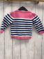 Preview: H&M  Strickjacke  Gr. 74  blau weiße Streifen pink bund 