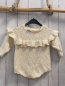 Preview:  Playsuit Gr. 80  weiß Strick Lochmuster