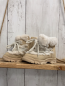 Preview: Zara  Boots  Gr. 22  beige  hellgrau Plüsch Schnürsenkel mit silber Glitzer 