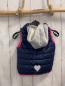 Preview: Dopodopo Weste  Gr. 110  blau graue Kpauze mit Teddyfutter pink Bund pink Pailettenherz 