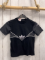 Preview: Adidas  T-Shirt  Gr. 110  schwarz grau weißer Bund + weißes Label 