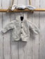 Preview: Next  Strickjacke  Gr. 62  hellgrau Kapuze mit Hasenohren 