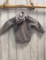 Preview: Steiff  Pullover  Gr. 68  grau Fleece Bärenkopf Kapuze 