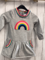 Preview: Noppies  Kleid  Gr. 92  grau bunter Plüschbogen + Streifenbund 