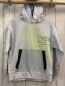 Preview: Zara  Pullover  Gr. 122  hellgrau gelb gemustert Bauchtasche mit schwarzerm Rand 