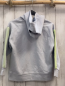 Preview: Zara  Pullover  Gr. 122  hellgrau gelb gemustert Bauchtasche mit schwarzerm Rand 