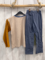 Preview: 2tlg vertbaudet Schlafanzug Gr. 116  beige bunte Ärmel + blau
