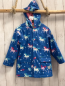 Preview: Hatley Regenjacke Gr. 110  blau Einhörner Sterne gummiert