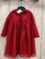 Preview: Petit Bateau  Kleid  Gr. 80  rot goldene Glitzerpunkte Tüllüberrck mit goldenen Punkten 