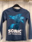Preview:   Langarmshirt  Gr. 134  blau Sonicfigur weiße Schrift 
