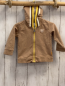 Preview: Steiff  Sweatjacke  Gr. 80  sand Kapuze mit weiß braun gelbem Streifenbund 