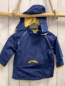 Preview:   Regenjacke  Gr. 104  blau gelbe Schrift + Bund 