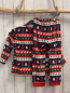 Preview: 2tlg zara  Pullover + Leggings  Gr. 110  blau rot grün weiße Streifen Plüsch Weihnachtsmotive 
