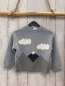 Preview: Zara  Pullover  Gr. 104  hellblau Strick Wolken Berge 
