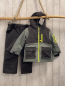 Preview: Winteranzug Jacke (neu) + Hose Gr. 98  dunkelgrau grau hellgrün + grau 