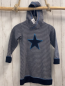 Preview: Jako-o Kleid Gr. 116  grau blau gestreift Kapuze Stern