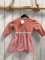 Preview:   Kleid  Gr. 74  lachs Oberteil mit Herz lachs rosa gestrefter Rock silber GLitzer Gürtelband 