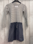 Preview: Esprit  Kleid Gr. 140  weiß schwarz gestreiftes Oberteil Jeansrock