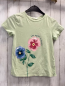 Preview: H&M  T-Shirt  Gr. 134  mint Blumen + Schrift mit Glitzer 