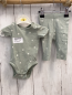Preview: 2tlg H&M  Body + Leggings  Gr. 50  kiwi Rippen weiße Blumen 