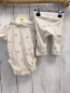 Preview: 2tlg H&M  Body + Leggings  Gr. 50  beige Rippen Blumen Rüschenkragen 