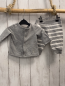 Preview: 2tlg  Sweatjacke + Jogginghose  Gr. 56  grau + grau weiße Streifen 