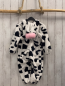 Preview:   Plüschoverall Gr. 86  weiß schwarz gescheckt + Kapuze mit Kuhgesicht