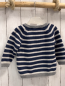 Preview: H&M  Pullover  Gr. 74  blau weiße Streifen Strick grauer Bund 