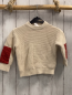 Preview: Zara  Pullover  Gr. 98  beige Rippen Strick rost Aufnäher auf den Ärmeln 