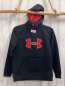 Preview: Under Armour  Pullover  Gr. 146  schwarz Kapuze rot weißes Label 