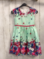 Preview: Happy Girls  Kleid  Gr. 122  mint bunte Blumen pink Gürtelband 