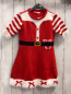 Preview:   Kleid  Gr. 122  rot + rot weiße Streifen Strick Weihnachtsmotiv 