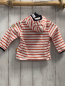 Preview: Steiff  Pullover  Gr. 68  weiß hellrote Streifen Kapuze blauer Bund + blaue Teddyschift 