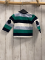 Preview: Steiff  Pullover  Gr. 74  blau hellblau grün weiße Streifen Plüschbärenkopf 