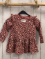 Preview:   Langarmshirt Gr. 110  lachs schwarz weiß rosa golden bedruckt 