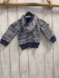 Preview:   Strickjacke  Gr. 74  blau weiß grau meliert Kapuze 