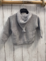 Preview: Alana  Strickjacke  Gr. 74  hellgrau Kapuze Bommel 