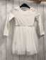 Preview: H&M  Kleid  Gr. 110  weiß transparenter Tüllüberrock mit Glitzerpunkten silber Glitzergürtelband 